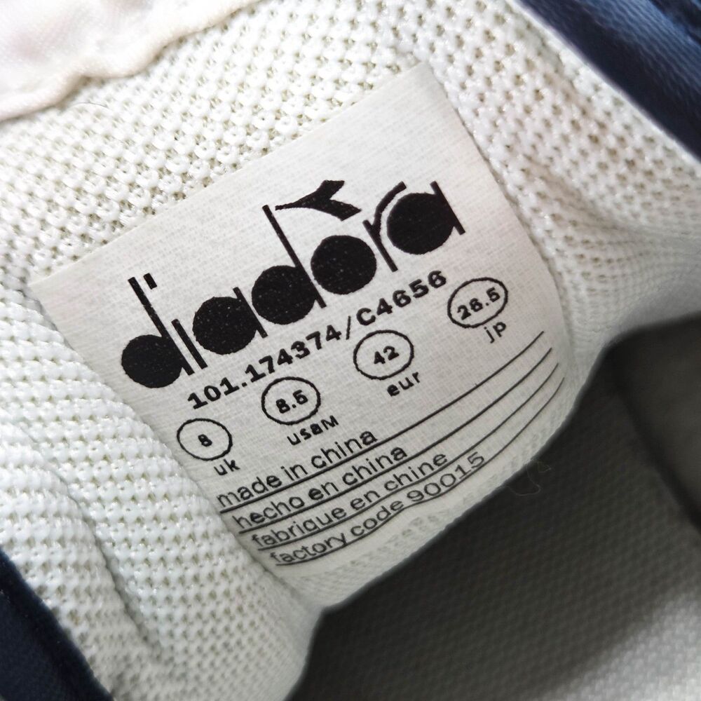 Diadora Game P DEN White Navy Retro Sneakers Mens Sz 8.5 - Picture 6 of 7